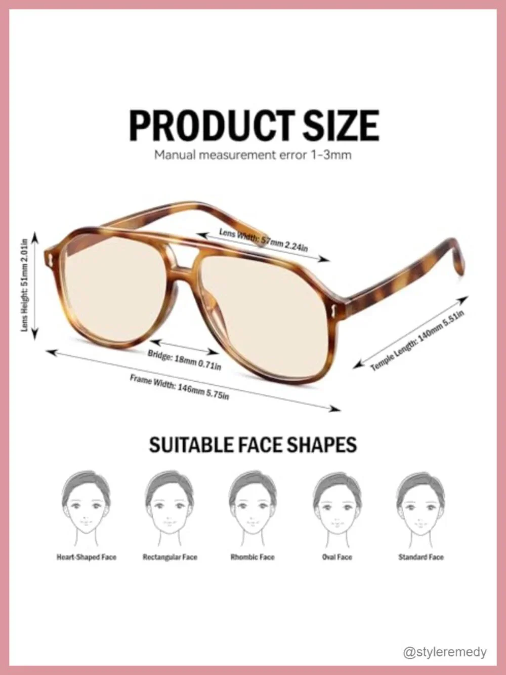 Oversized Square Aviator Sunglasses UV400 for Women Retro Polymer Frame